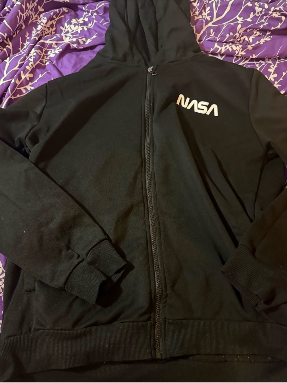 NASA Kids Black Zip-Up Hoodie